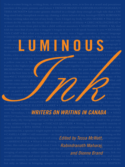 Title details for Luminous Ink by Dionne Brand - Available